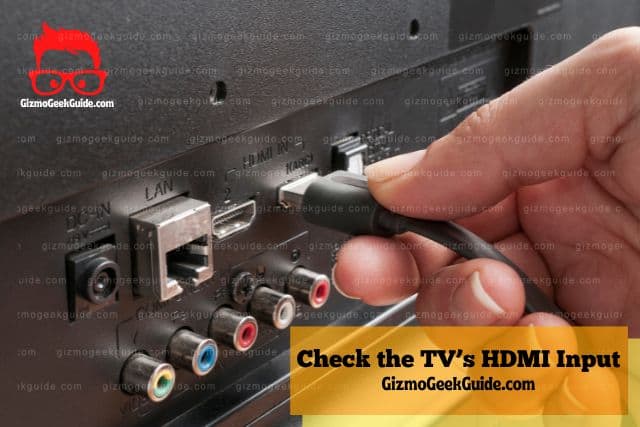 Plugging HDMI cable into TV port
