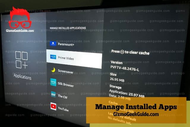 Amazon Fire TV Stick Manage Installed Apps
