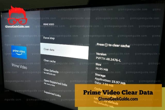 Amazon Fire TV Stick clear data