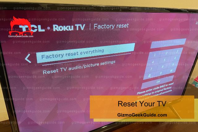 Factory reset TV