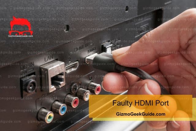 Plugging HDMI cable into TV back port